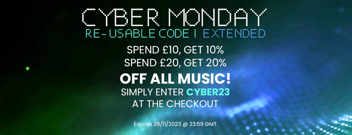 Cyber Monday DIscount: Spend £10, get 10% Off - Spend £20, get 20% Off